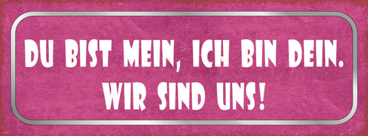 Schild Du Bist Mein Ich Bin Dein Wir Sind Uns Liebe Paar Ehe 27x10 Blech od.Holz