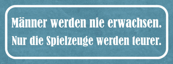 Schild Männer Werden Nie Erwachsen Nur Die Spielsachen Werden Teurer 27x10