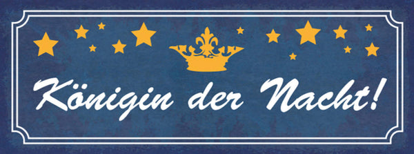 Schild Königin Der Nacht Schwärmer Party Girl Feiern Bar 27x10 Blech od.Holz
