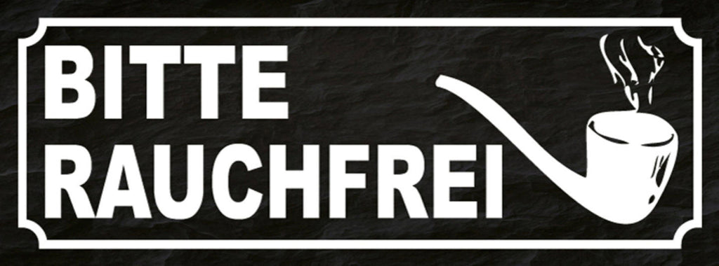 Schild Bitte Rauchfrei Zigarette Pfeife No Smoking Verbot 27x10 Blech od.Holz