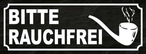 Schild Bitte Rauchfrei Zigarette Pfeife No Smoking Verbot 27x10 Blech od.Holz