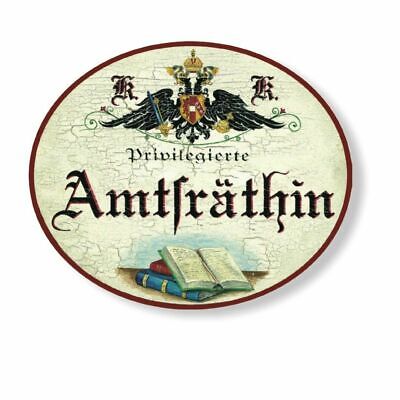 KuK Nostalgie Holzschild privilegierte Amtsräthin