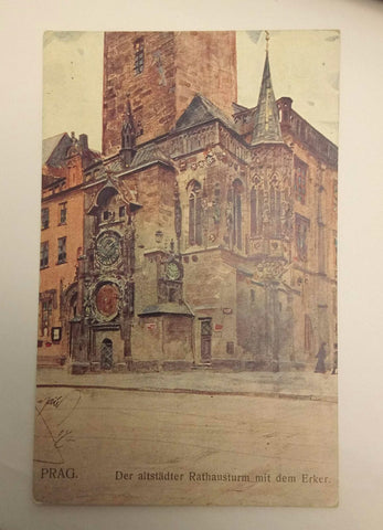 Praha Prag Rathausturm Aquarell 50329