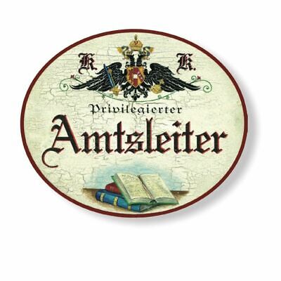 KuK Nostalgie Holzschild priviligierter Amtsleiter