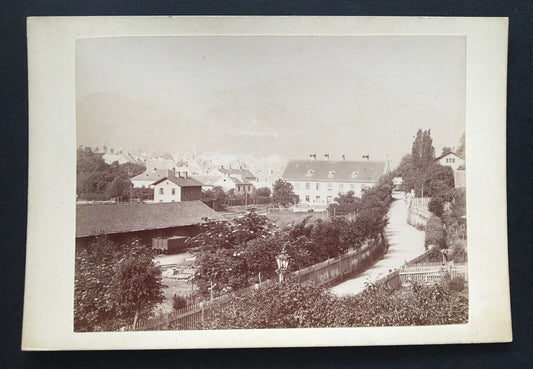 Foto Stadt Dorf Garten Häuser Strassenlampe ca.11,1x16,4cm 400936 TH