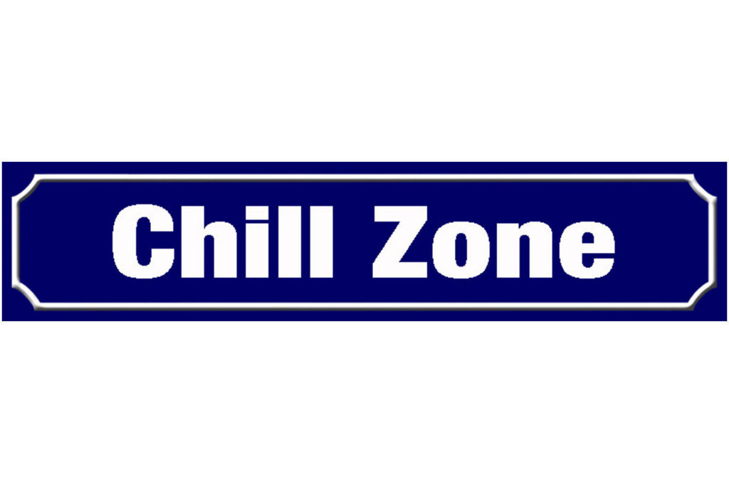 Schild Chill Zone Ausruhen Relax Freizeit Ort Straße Platz 46 x 10 Blech od.Holz