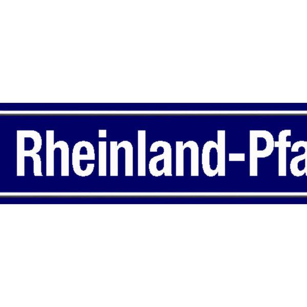 Schild Rheinland Pfalz Deutschland Ort Straße Platz 46 x 10 Blech od. Holz