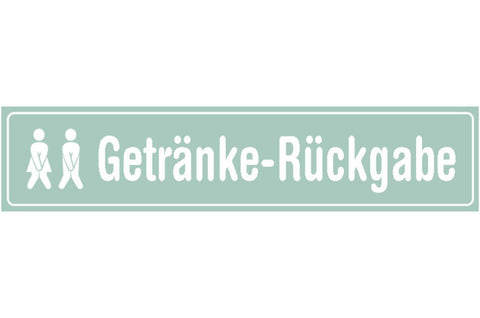 Schild Getränke Rückgabe WC Toilette Klo Alkohol Lokal Bar 46 x 10 Blech od.Holz