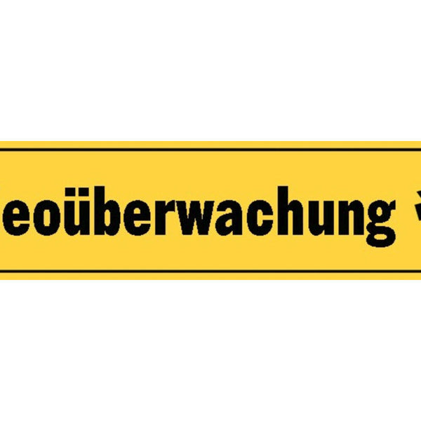Schild Video Überwachung Kamera Filmen Achtung Cam CCTV 46 x 10 Blech od. Holz