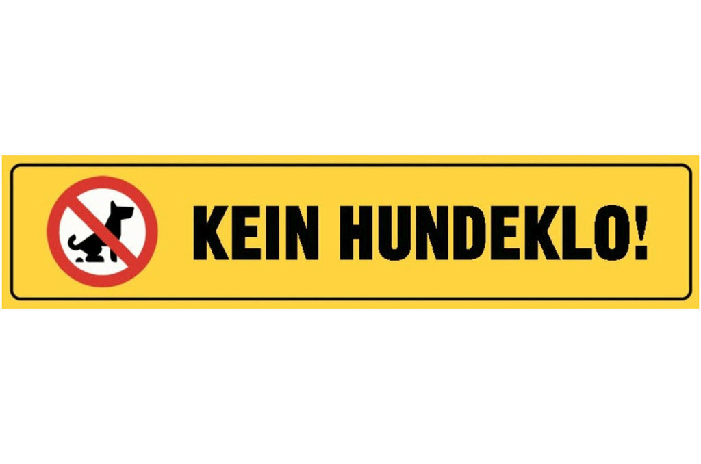Schild Kein Hunde Klo Gassi WC Toilette Hund Tier Wiese 46 x 10 Blech od. Holz