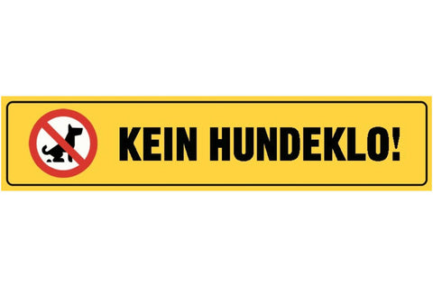 Schild Kein Hunde Klo Gassi WC Toilette Hund Tier Wiese 46 x 10 Blech od. Holz