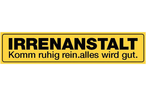 Schild Irrenanstalt Psychiatrie Klappsmühle Patienten 46 x 10 Blech od. Holz
