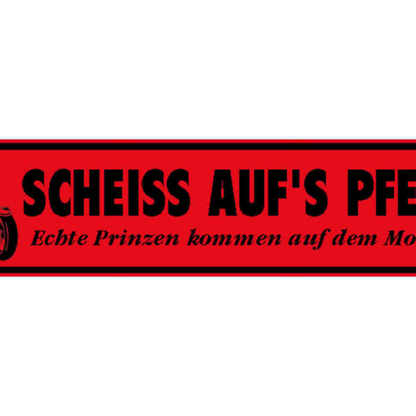 Schild Prinzen Pferd Motorrad Biker Mann Frau Liebe 46 x 10 Blech od. Holz