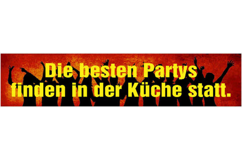 Schild Beste Party Küche Kochen Feier Essen Koch Wohnung 46 x 10 Blech od. Holz