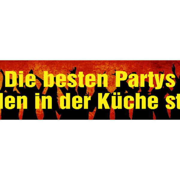 Schild Beste Party Küche Kochen Feier Essen Koch Wohnung 46 x 10 Blech od. Holz