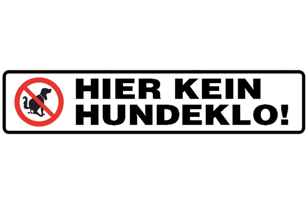 Schild Hier kein Hunde Klo Wiese Toilette WC Hund Gassi 46 x 10 Blech od. Holz