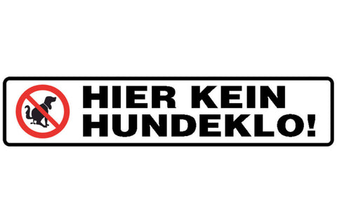 Schild Hier kein Hunde Klo Wiese Toilette WC Hund Gassi 46 x 10 Blech od. Holz