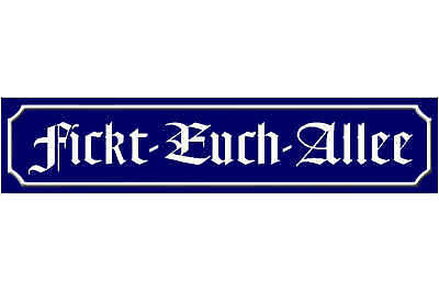Schild Fickt Euch Allee Schimpfen Fluchen Ort Straße Platz 46 x 10 Blech od.Holz