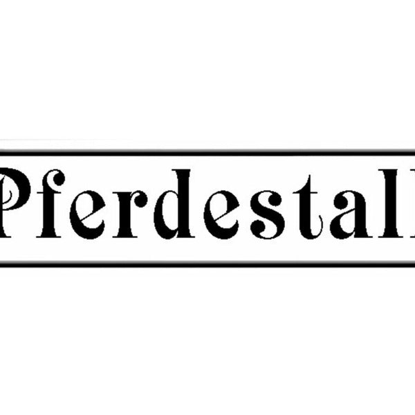 Schild Pferde Stall Heu Tier Reiten Pferd Stallung Boxen 46 x 10 Blech od. Holz