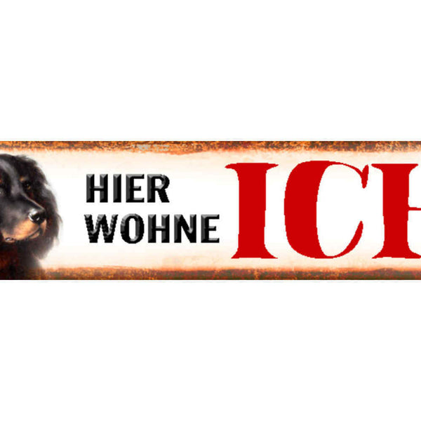 Schild Hier wohne Ich Cocker Spaniel Hund Haus Tier Liebe 46 x 10 Blech od. Holz