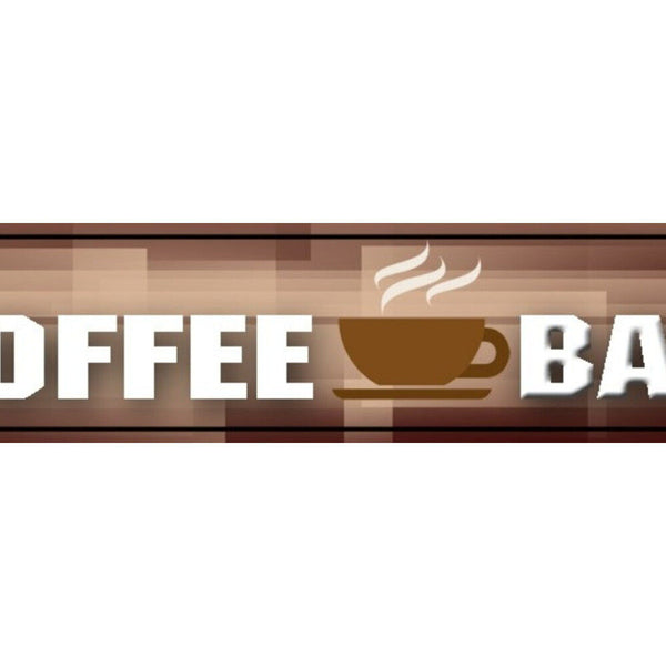Schild Coffee Bar Café Kaffee Haus Trinken Tasse Kuchen 46 x 10 Blech od. Holz