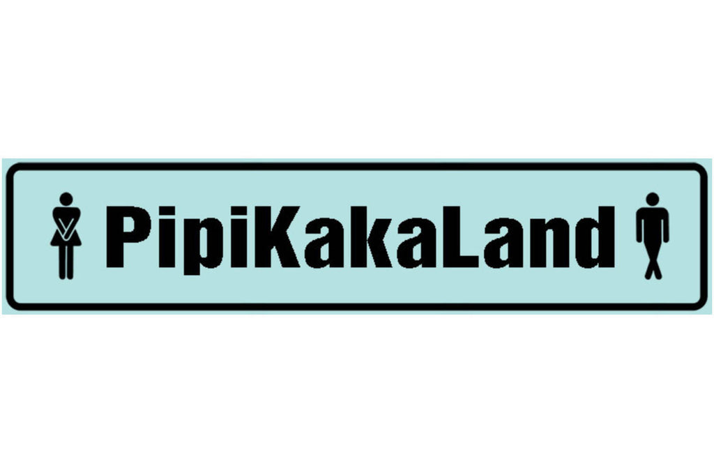 Schild Pipi Kaka Land WC Toilette Klo Mann Frau 46 x 10 Blech od. Holz
