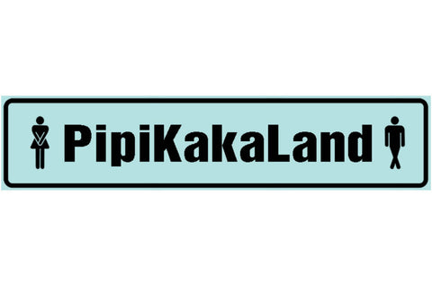 Schild Pipi Kaka Land WC Toilette Klo Mann Frau 46 x 10 Blech od. Holz