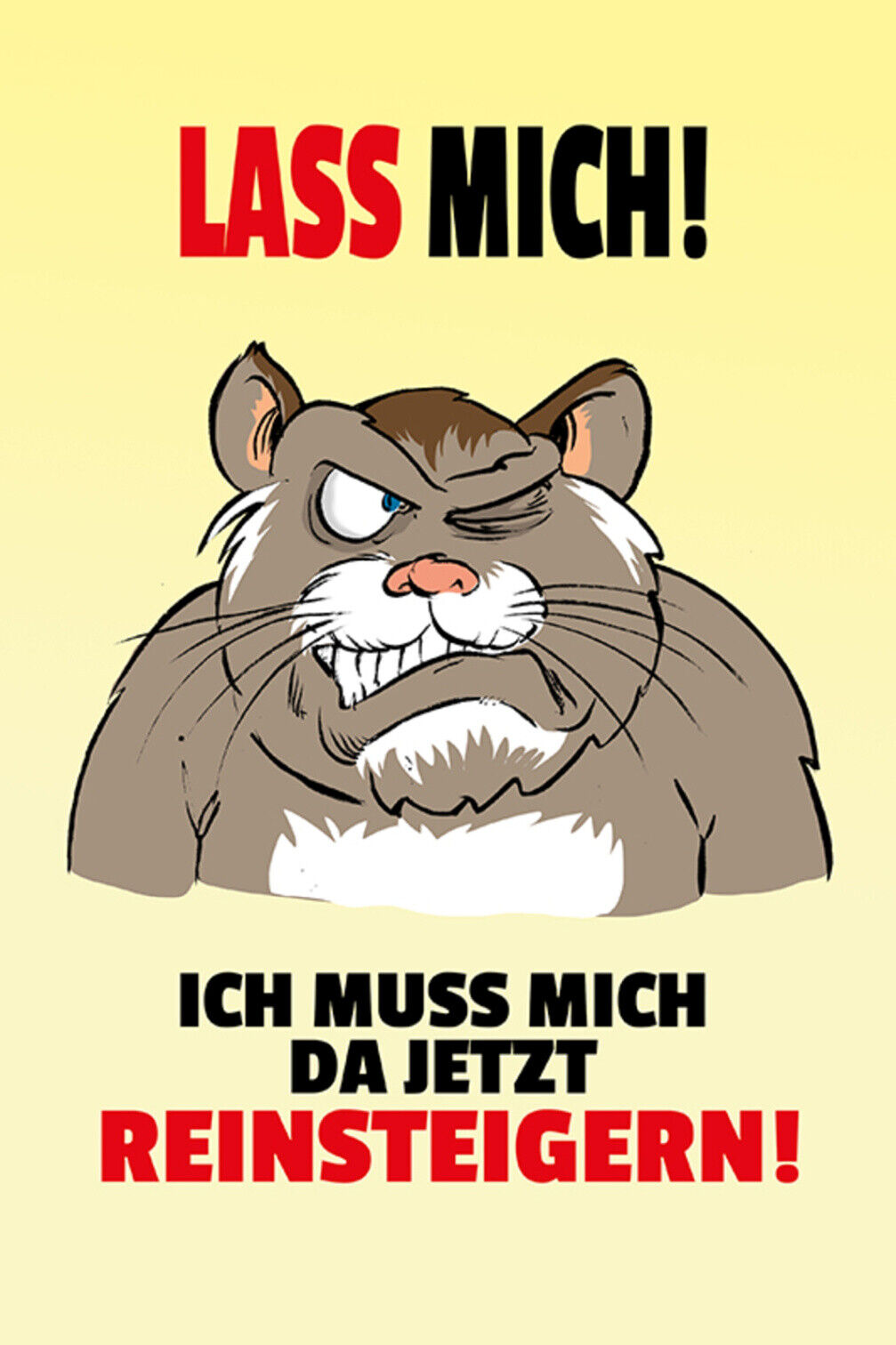 Schild Spruch Lass mich Ich muss mich da jetzt reinsteigern Katze Wut JW