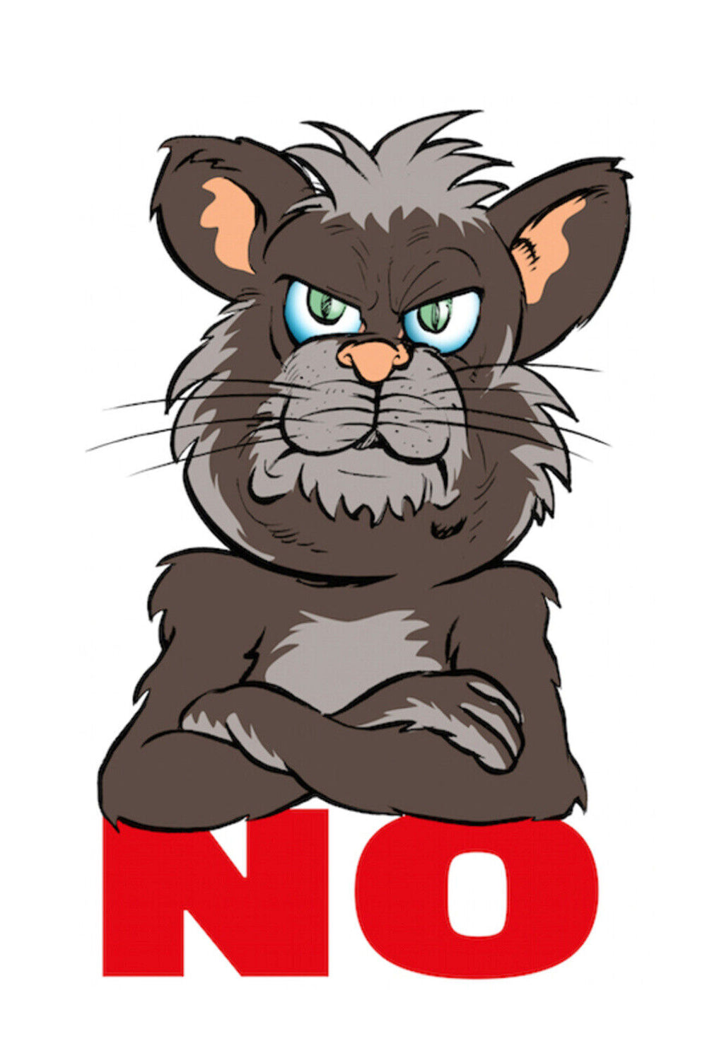Schild Spruch No Nein Katze JW