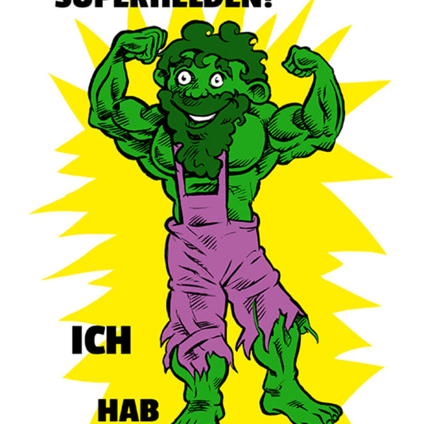 Schild Spruch Wer braucht schon Superhelden Ich hab Opa JW