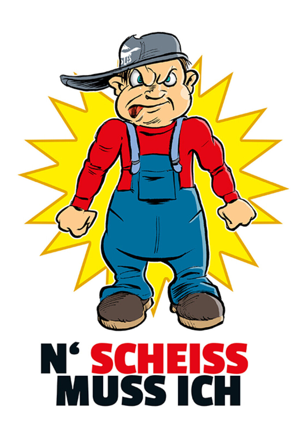 Schild Spruch N' Scheiß muss ich Bartleby Kind Jugendlicher Wut Ärger JW