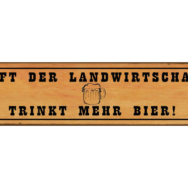 Schild Helft Landwirtschaft Bier Alkohol Bauer Ernte Bar 46 x 10 Blech od. Holz