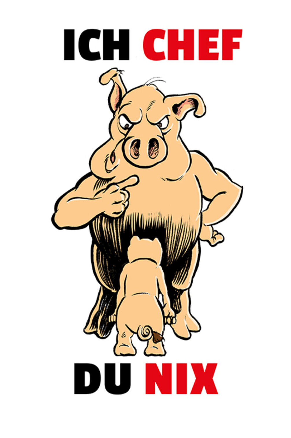 Schild Spruch Ich Chef Du nix Schwein JW