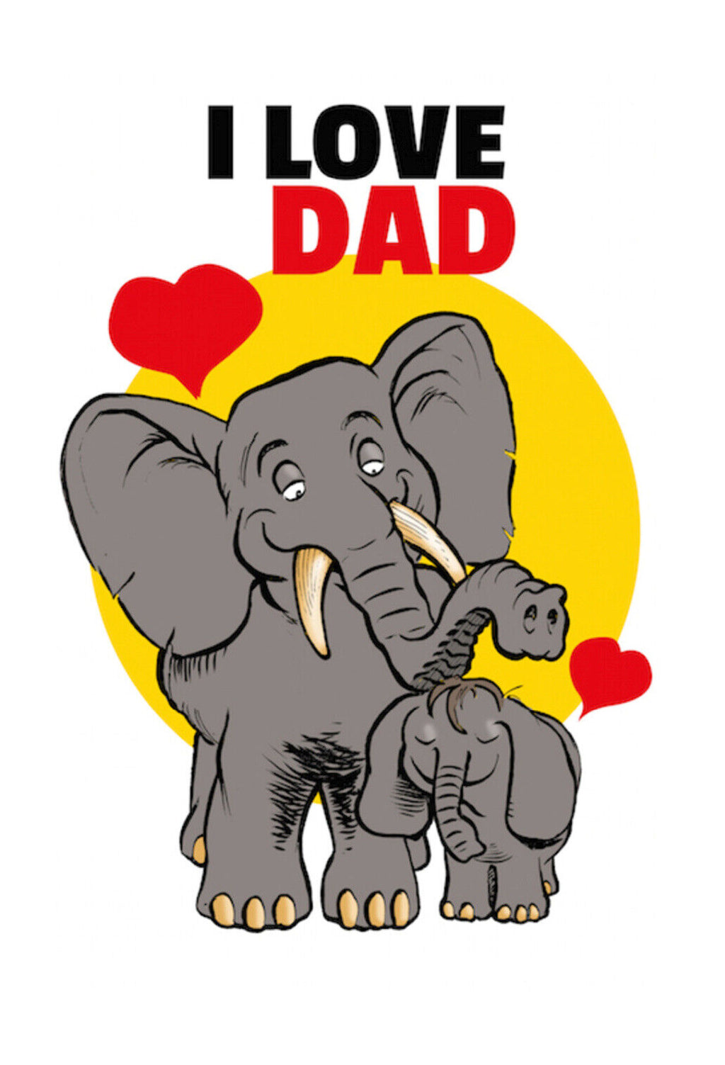 Schild Spruch I love Dad Ich liebe Papa Elefant Vater Sohn Tochter JW