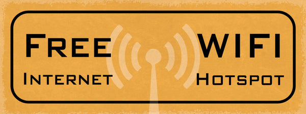 Schild Free Wifi Internet Hotspot Gratis Wlan Surfen Web 27x10 Blech od.Holz
