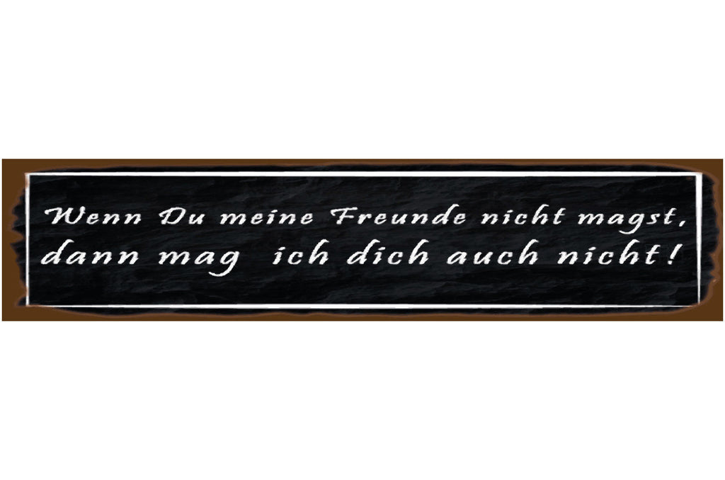 Schild Freunde Nicht Mögen Freundschaft Liebe Beziehung 46 x 10 Blech od. Holz