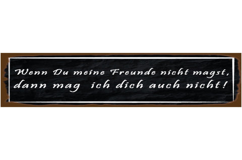 Schild Freunde Nicht Mögen Freundschaft Liebe Beziehung 46 x 10 Blech od. Holz