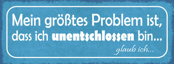 Schild Mein Größtes Problem Ist Das Ich Unentschlossen Bin Glaub Ich 27x10