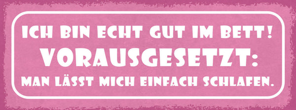 Schild Ich Bin Echt Gut Im Bett Vorausgesetzt Man Lässt Mich Einfach Schlafen