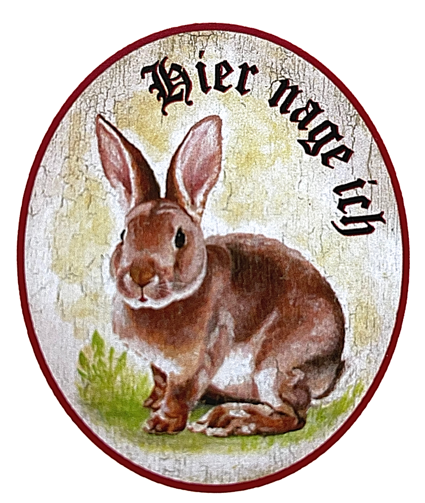 KuK Nostalgie Holzschild "Hier nage ich" Kaninchen Hase
