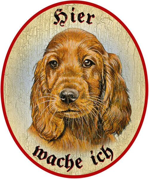 KuK Nostalgie Holzschild "Hier wache ich" Cocker Spaniel Hund