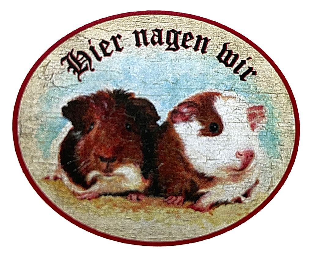KuK Nostalgie Holzschild "Hier nagen wir" Meerschweinchen