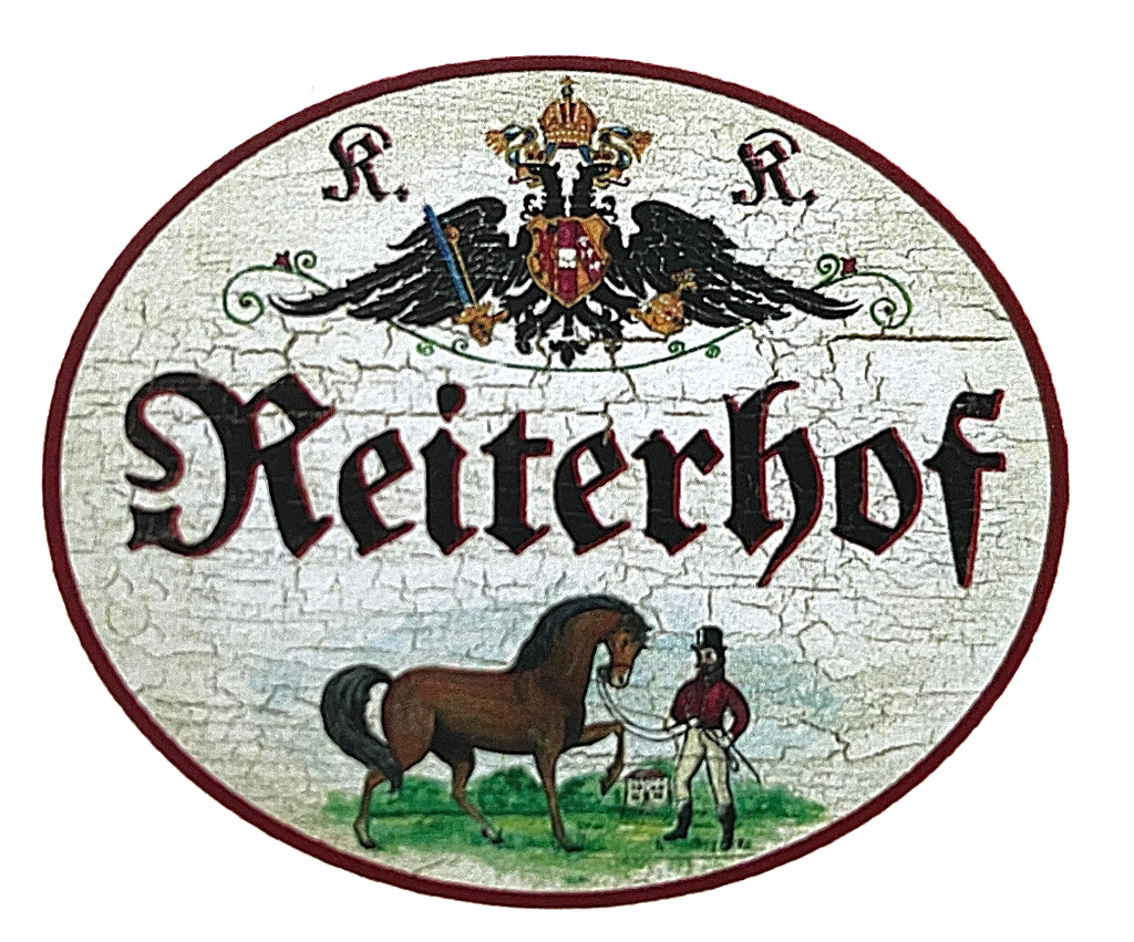 KuK Nostalgie Holzschild "Reiterhof" Pferd