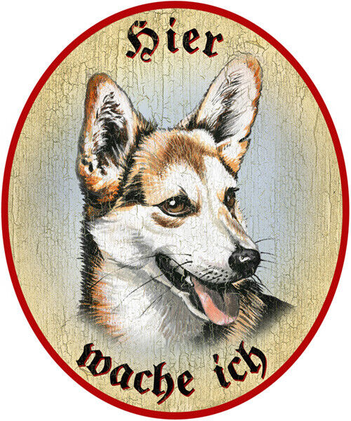 KuK Nostalgie Holzschild "Hier wache ich" Laika Hund