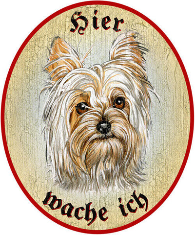 KuK Nostalgie Holzschild "Hier wache ich" Westhighland Terrier Hund