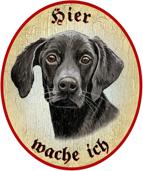 KuK Nostalgie Holzschild "Hier wache ich" Deutsch Kurzhaar Hund