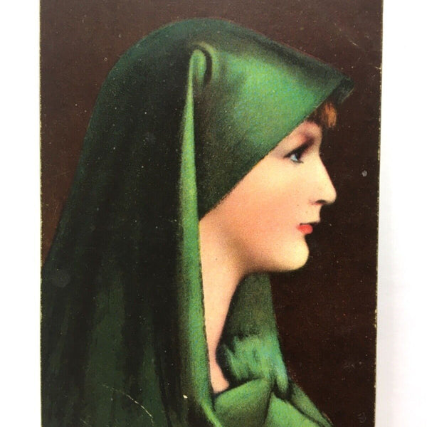 Studienkopf (J.J.Henner) - Frau mit Grünem Kopftuch - Künstlerkarte 110088 TH