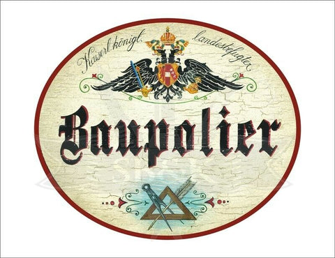 KuK Nostalgie Holzschild - Landesbefugter Baupolier - Zirkel Feder TH