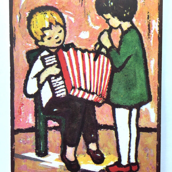Herzliche Geburtstagsgrüsse - Musizierende Kinder - Künstlerkarte 110080 TH