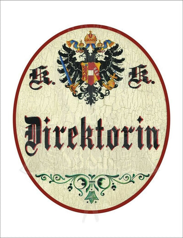 KuK Nostalgie Holzschild - Direktorin - Ornament TH